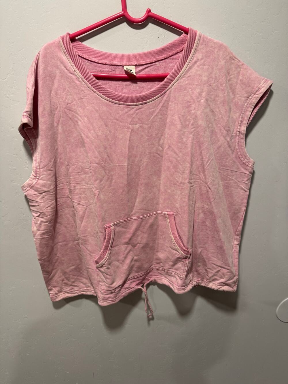 Sew in Love women 2XL pink sleeveless tank top cotton pocket